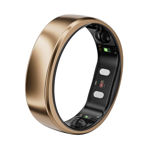 RingConn Gen 2 Air, Ultra-Thin AI Smart Ring, 10-Day Battery Life, Fitness/Sleep/Stress/HR Tracker for Women&Men, No App Fee for Standard Features, iOS & Android Compatible (Size 8, Dune Gol