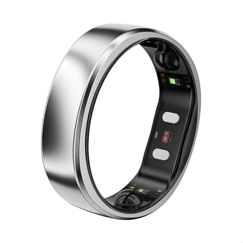 RingConn Gen 2 Air, Ultra-Thin AI Smart Ring, 10-Day Battery Life, Fitness/Sleep/Stress/HR Tracker for Women&Men, No App Fee for Standard Features, iOS & Android Compatible (Size 8, Galaxy S