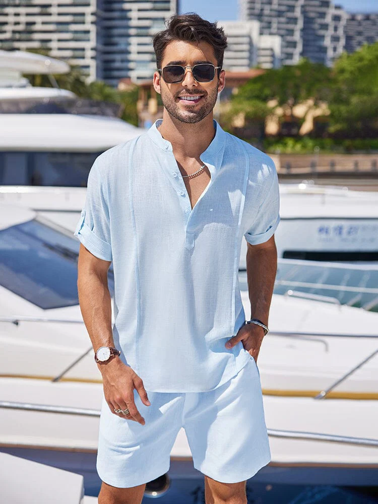 Cozy Lightweight Solid Shirt Sets