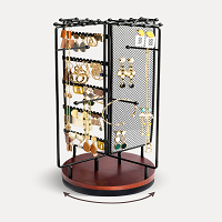 360 Degree Rotating Jewelry Stand - Black